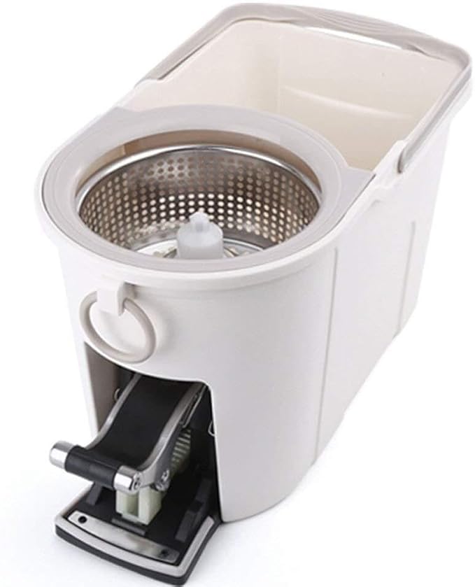 Microfiber Mop Floor Cleaning System with 360° Rotating Head Washable Pads Stainless Steel Rod &amp Plastic Bucket for Hardwood Tile Laminate