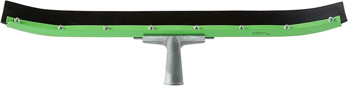 Restaurantware-SQUEEGEE ONLY: Clean Tek Professional 24 Inch Curved Floor Squeegee 1 Broom With Rubber Blade - Handle Sold Separately Heavy-Duty Green Steel Wiper Ideal For Floor Tiles
