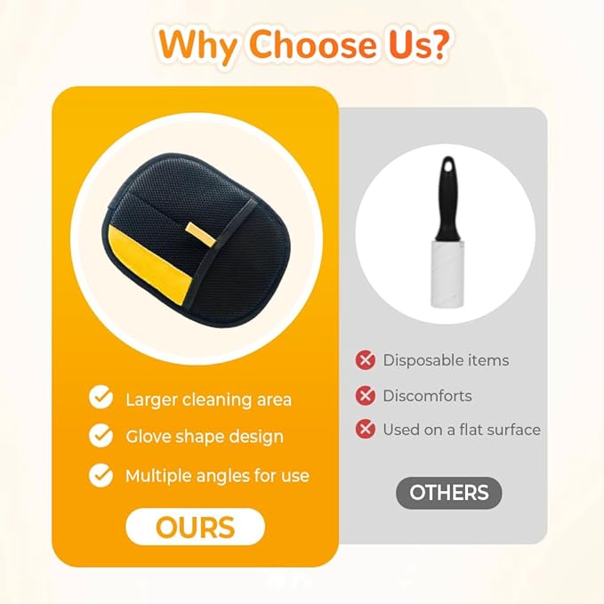 2025 Upgrade Pet Hair Remover Electrostatic Gloves Reusable Pet Hair Removal Glove for Cats &amp Dogs Premium Cat &amp Dog Hair Remover Mitt for Couch Furniture Carpet Car Seat (2)