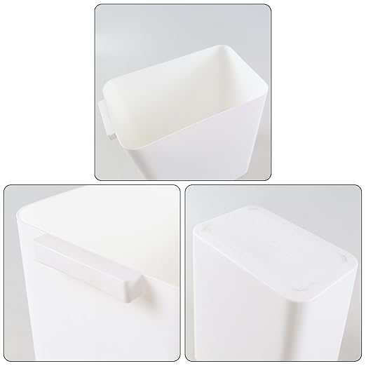 4.5 Gallon Deskside Plastic Wastebasket Rectangular Open Garbage Container Basket for Office and Home 3 Packs White