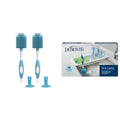 Dr. Brown's Soft Touch Baby Bottle Cleaning Brush Blue 2-Pack + Dr. Brown's Sink Caddy Over The Sink Kitchen Storage Baby Bottle Drying Rack and Organizer BPA-Free
