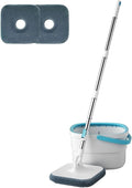 Floor Cleaning Tools Easy to Drain Squeeze Mop Household 360° Spin Home Brooms Utensils House(Bucket-mop-2cloth)