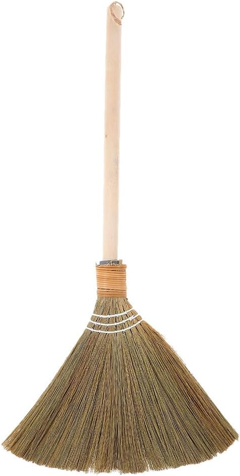 BESTYASH Handmade Soft Straw Broom with Removable Design for Indoor Dust Cleaning Natural Woven Broom for Living Room Bedroom and Kitchen Sweeping