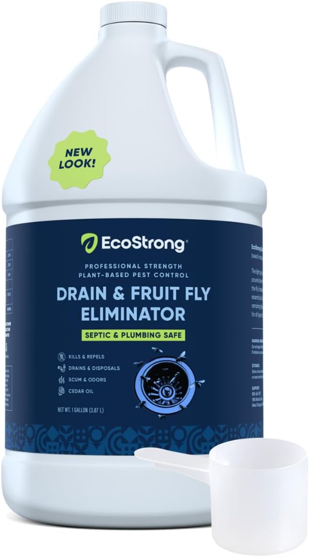 Fruit Fly Drain Treatment | Drain Fly Eliminator | All-Natural Eliminates Gnats Sewer Flies and More - Works in All Drains - 1 Gallon