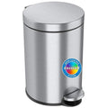 iTouchless SoftStep 3.2 Gallon Slim Bathroom Trash Can with Odor Filter and Removable Inner Bucket Stainless Steel 12 Liter Round Step Pedal Garbage Bin for Bedroom Home Office Cubicle