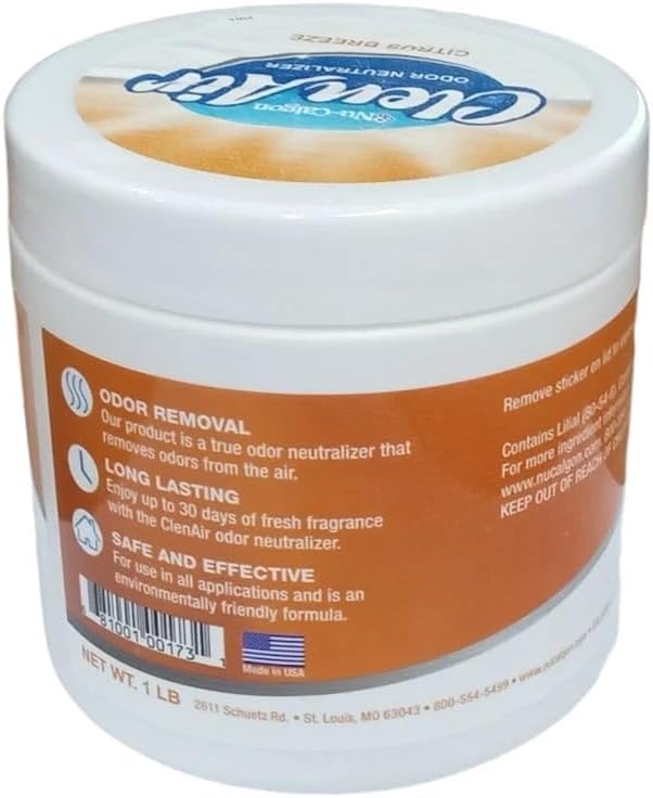 6102-10 for Nu-Calgon ClenAir Citrus Breeze Odor Neutralizer 1 Pound Tub Made in
