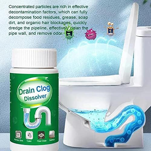 4pcs Pipe Dredge Bubble Bombs Drain Cleaner Powerful Sink and Drain Cleaner Portable Powder Cleaning Tool Super Clog Remover Powder Agent for Kitchen Toilet Pipe Dredging