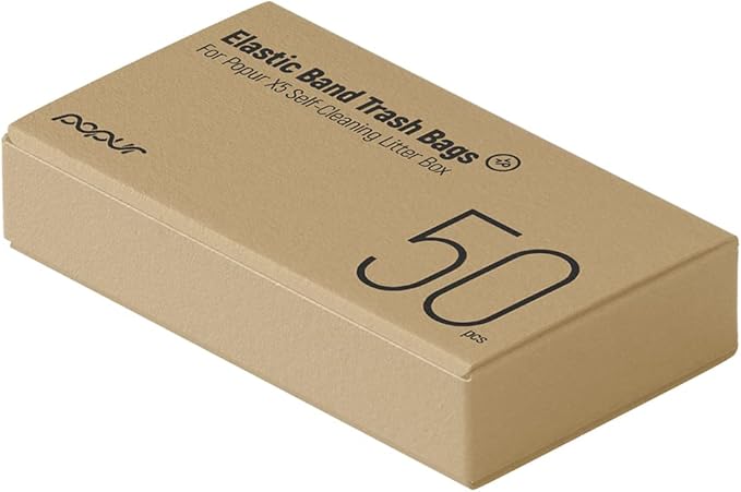 Elastic Band Trash Bags (50 Pcs) for the Popur X5 Self-Cleaning Litter Box