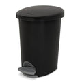 2.6 Gallon Step On Trash Can (2 Pack) Black - Small Wastebasket for Bathroom Kitchen Office - Slim Oval Plastic Bin - Foot Pedal Operated