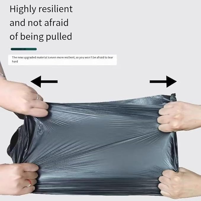 Drawstring Trash Bags 5 Roll 75 Count17.72 x 19.69 inches Heavy Duty Garbage Bags Multipurpose Trash Liners for Home Kitchen Outdoor Use (Black 17.72 x 19.69 inches)