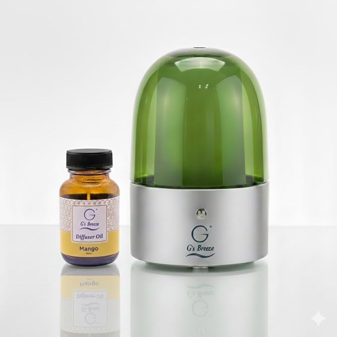 G’s Breeze Smart Diffuser with Refill – Bluetooth &amp Wi-Fi App Control Gradient LED Lighting Adjustable Scent Intensity Low Noise 24 Hour Schedule Aromatherapy Diffuser for Home &amp Office -