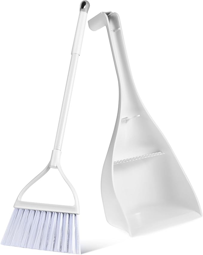 Zerodeko Mini Broom Dustpan Set Small Brush for Kitchen Apartment Cleaning Essentials