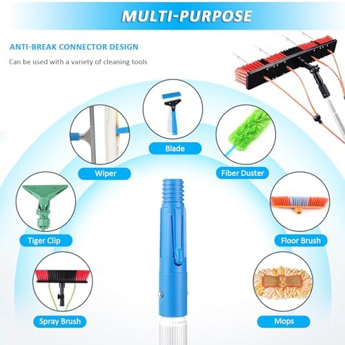 Glass Cleaning Brush Home Water Fed Telescopic Pole Kit Solar Panel Brush Rotating for Photovoltaic PanelTelescopic Window Cleaner Kit with Adjustable Brush Head Extendable 3 12m Pole for C