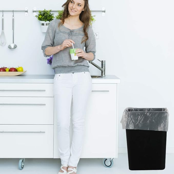13 Gallon Kitchen Trash Bags White Trash Bin Bags 150 Counts/6 Rolls