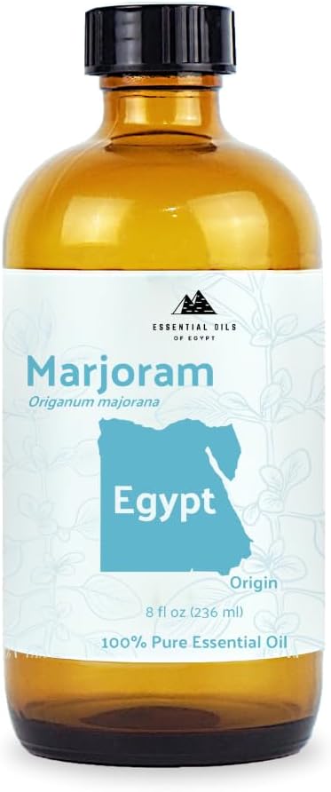 Marjoram Essential Oil - Aceite de Mejorana Direct from Egypt for Massage &amp Aromatherapy | Premium Therapeutic Grade (8oz)