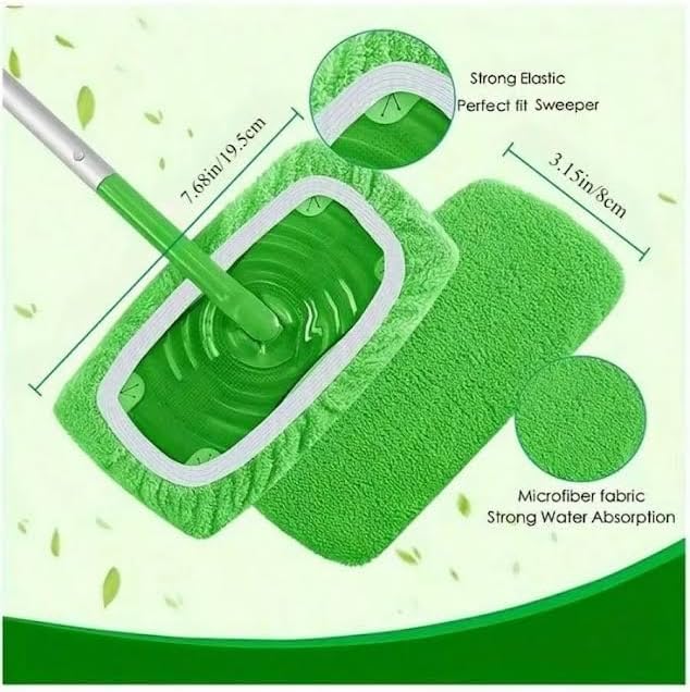 6Pcs Washable Microfiber Flat Mop Pads - Replacement Cloths for Wet Mopping Fits Hardwood and Tile Floors