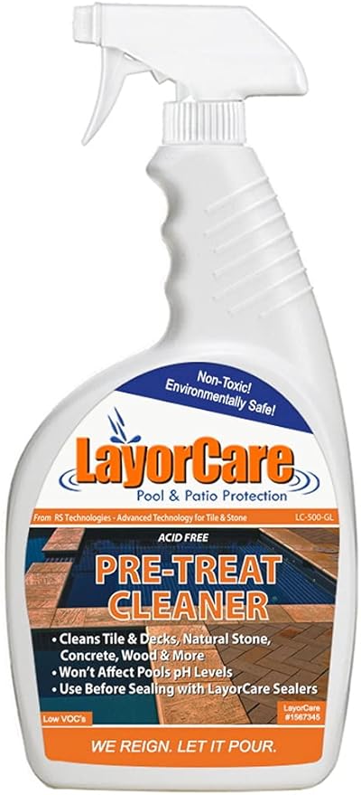 LayorCare Pre-Treat Tile Cleaner - Multipurpose Natural Scent Spray - 1 Quart