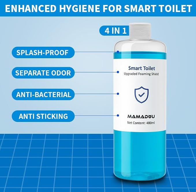 MAMADOU Smart Toilet Foaming Shield 480ml 4Pack For Toilet Bowl Cleaner Liquid Splash Control Deodorizing Foam Agent Stain-Resistant Easy Cleaning For Fresh Bathroom