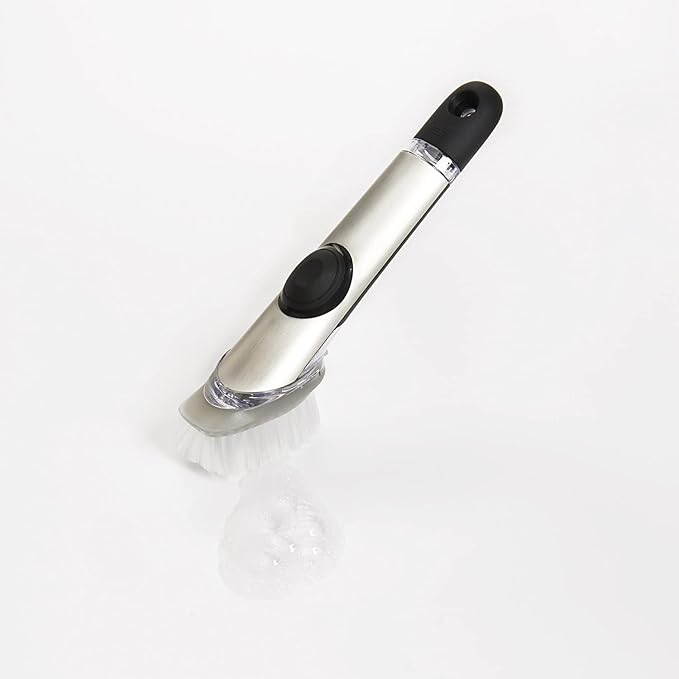 OXO Steel Soap Dispensing Dish Brush with 2 Dish Brush Refills
