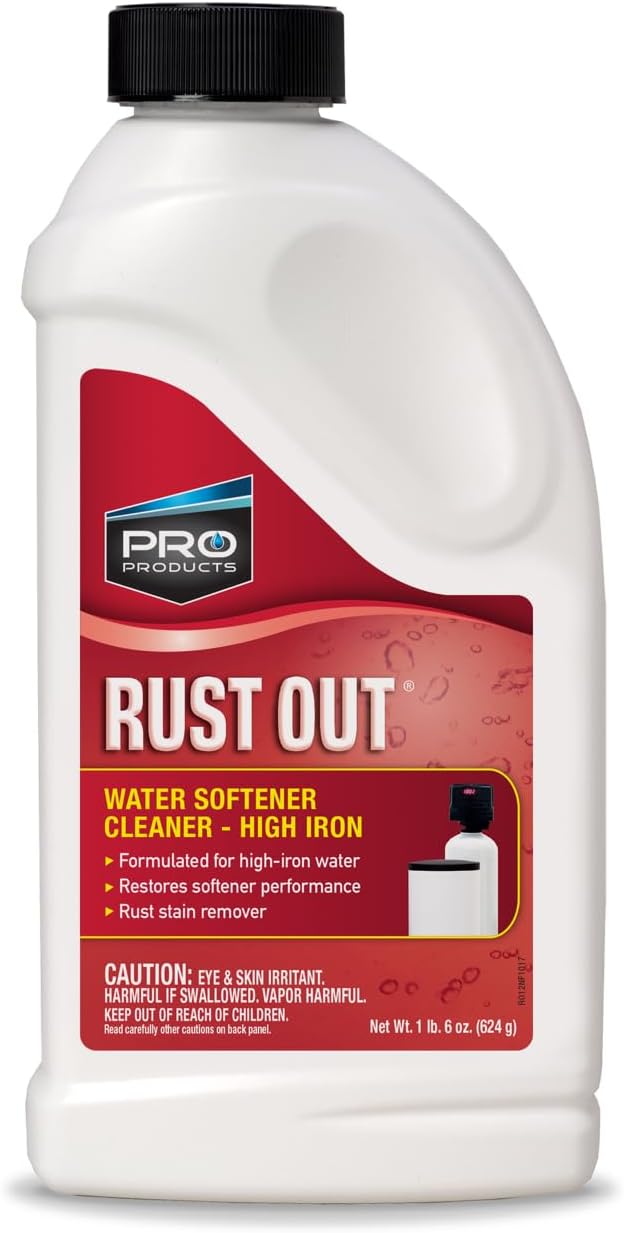 Pro Products RO24B Rust Out Water Softener Cleaner Powder for High Iron 1.375 lb Bottle 6 Pack