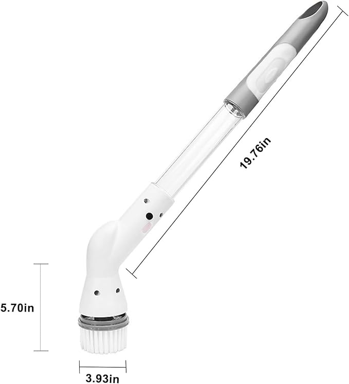 Cordless Electric Adjust Extension Handle Spin Scrubbers - Power Cleaning Spin Scrubbers Tools with 4 Replaceable Brush Heads for Home Kitchen Bathroom Floor Tile