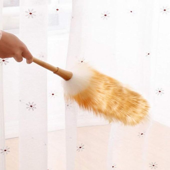Soft Wool Household Duster Gentle Soft Duster Reusable Hand Dust Removal for Cleaning Books Keyboards Ceiling Fans Decorative Items
