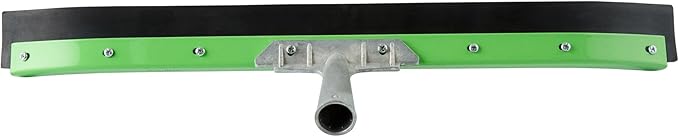 Restaurantware-SQUEEGEE ONLY: Clean Tek Professional 24 Inch Curved Floor Squeegee 1 Broom With Rubber Blade - Handle Sold Separately Heavy-Duty Green Steel Wiper Ideal For Floor Tiles