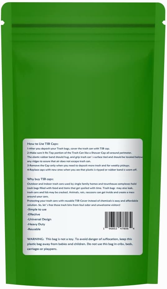 Trash Can Smell Eliminator Cover Odor Eliminating Bag Lemon Scented Durable Chemical Free 32 Gallon 3 Pack