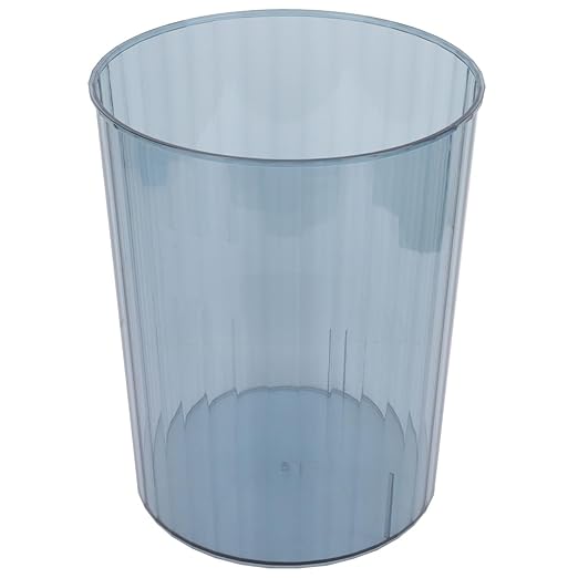Uonlytech Transparent Medium Trash Can Minimalist Style Waste Container for Home Office Bedroom Bathroom Impact-Resistant Plastic Wastebasket Contemporary Design