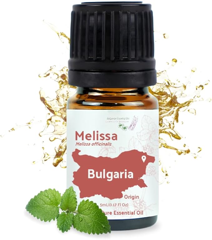 Melissa Essential Oil - Direct from Bulgarian Sustainable Farms - Steam Distilled - Aceite Toronjil for Aromatherapy Massage Diffuser DIY Candle and Soap Making - 5ml