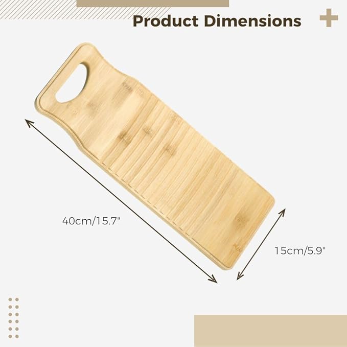 Thick Bamboo Laundry Washboard for Effective Clothes Stain Removal and Scrubbing