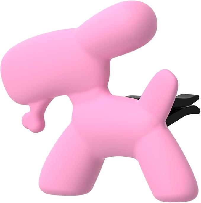 Car Air Freshener Clips - Alcohol-Free Solid Dog Perfume for Long-Lasting Aromatherapy &amp Interior Decor(Q100-Pink)