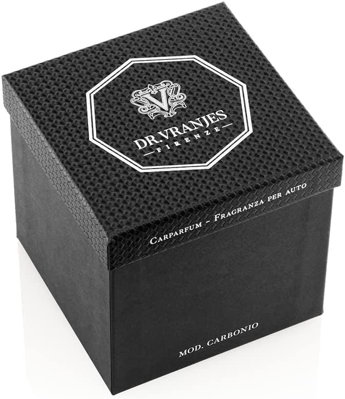 Dr. Vranjes Carparfum Carbon Fiber – Rosso Nobile Fragrance + Ambra Refill – Luxury Italian Car Air Freshener &amp Vent Diffuser – Made in Florence Italy