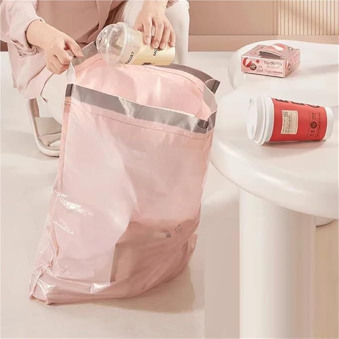 4 Gallon Drawstring Small Trash Bags - Thickened Garbage Bags for Kitchen Bathroom Bedroom and Office Use(30pcs 2Rolls)