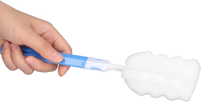 50pcs Bottle Sponge Brush with Long Handle Cup Cleaning Sponge Brush for Baby Bottles Detachable BPA Free Soft Sponge Head for Glass Plastic Stainless Steel Cups