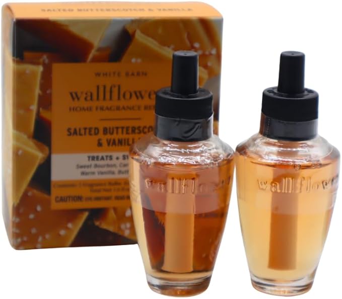 Bath &amp Body Works Salted Butterscotch &amp Vanilla Wallflowers Home Fragrance Refill 0.8 fl oz - 4 Pack
