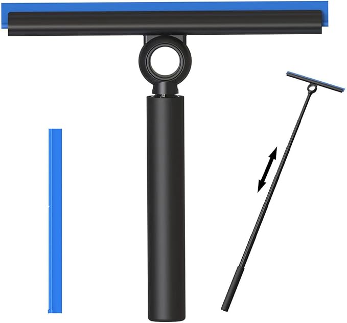Shower Squeegee for Glass Doors Squeegee with Long Handle Telescoping Squeegee for Shower Extendable Window Cleaner Tool for Car Windows Tile Walls Sliding Door Shower Glass Door
