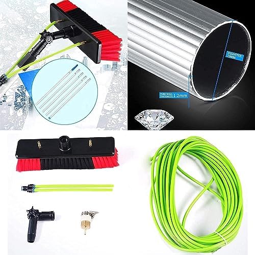 Glass Cleaning Brush Home Water Fed Telescopic Pole Kit Solar Panel Brush Rotating for Photovoltaic PanelWindow Cleaning Pole Water Fed Telescopic Brush Extendable Solar Panel Water Spray C