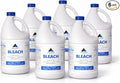 Liquid Chlorine Bleach Gallon – 6Pcs 1 Gallon Jug Bleach for Laundry Household Cleaning Commercial Use - Highly Concentrated Formula Bathroom Cleaner Ideal for Kitchen Surfaces Tiles Floors
