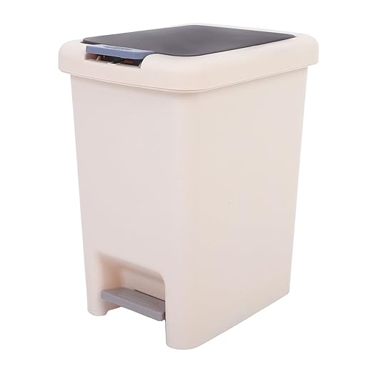 Garneck Foot Pedal Trash Can with Lid Covered Wastebasket for Bathroom Kitchen Office Handsfree Easy to