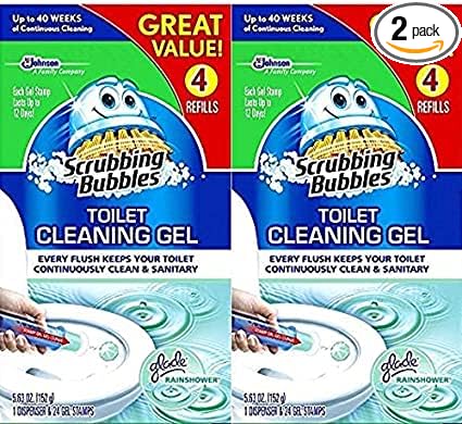 Mega Value Scrubbing Bubbles Toilet Cleaning Gel Fresh 2 Dispensers 8 Refills 48 Gel Stamps 10.72oz