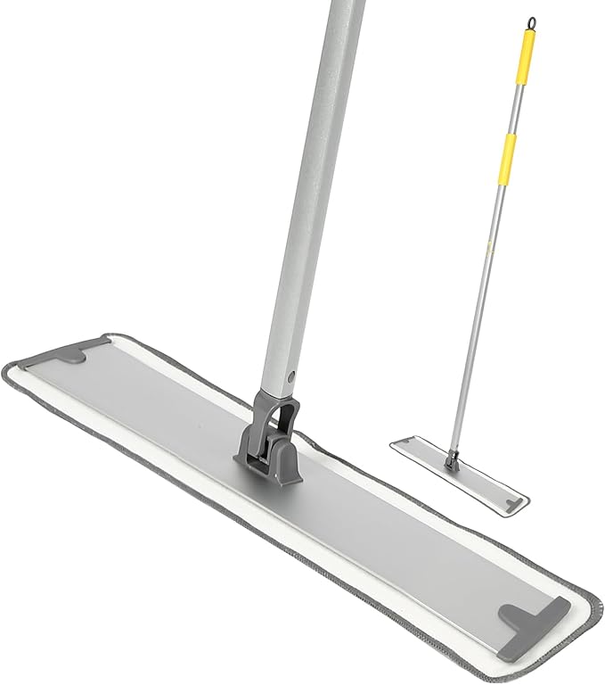 The Curved Surface Mop with Aluminum Pole 360° Rotating Head for Effortless Floor Cleaning Washable &amp Reusable Microfiber Pads for All Floor Types