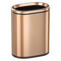 9L/2.4GALSlim Bathroom Trash Can 12 * 7.75 * 13.67 inches Stainless Steel with PP Inner Bucket Smooth with Garbage Bag Inner Lining Suitable for bathrooms bedrooms Offices Hotels