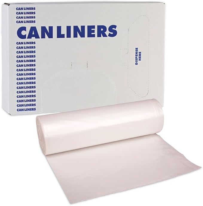 Boardwalk V6638HNKR01 33 in. x 38 in. 33 gal. 14 microns High-Density Can Liners - Natural (250/Carton)