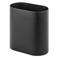 mDesign Slim Pill-Shaped Metal 1.98 Gallon/7 Liter Recycle Trash Can Wastebasket Garbage Container Bin - Bathroom Kitchen Bedroom Office - Durable Stainless Steel Mirri Collection Black