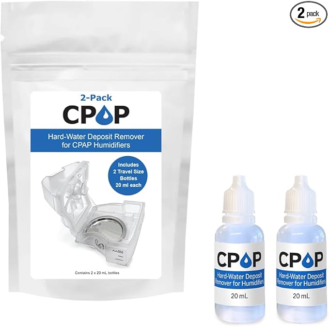 Cpap Cleaner Hard-Water Deposit Remover for Humidifier Chambers Travel Size 20mL Bottles CPOP Formula Made in USA