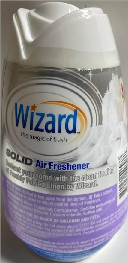 Wizard The Magic of Fresh gel Air Freshener solid air freshener 7.8 oz freshly folded linen (Pack of 12)