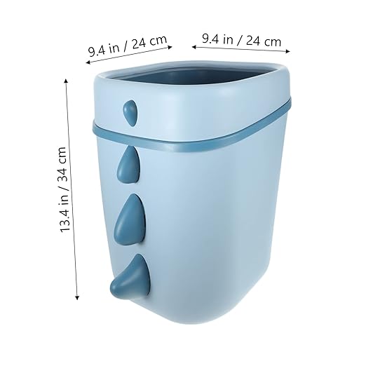 GLEAVI Dinosaur Design Cartoon Trash Can Large Opening Lightweight Plastic Wastebasket for Boy Girl Rooms Living Bathroom and Office Creative Daily Use Trash Bin Blue