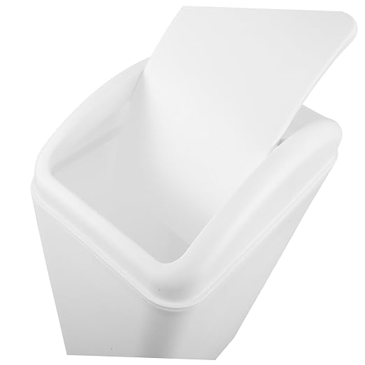 Lurrose Plastic Swing Lid Trash Can with Reinforced Durability for Kitchen Bathroom Bedroom Narrow Space Waste Container with Odor-reducing Swing Top Large Capacity Household Waste Basket