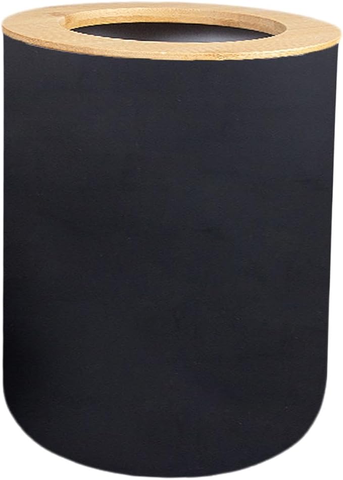 Compact Wastebasket for Bathroom and Bedroom Use Black